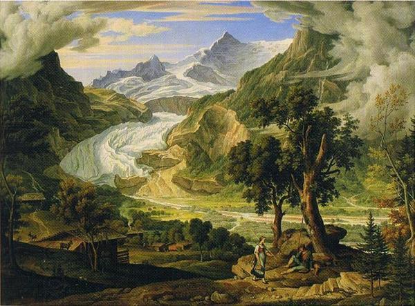 Joseph Anton Koch Grindelwald Glacier in the Alps. China oil painting art